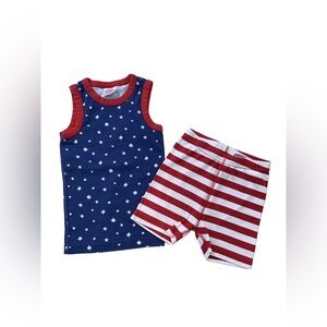Hanna Andersson Size 120, 6-7, Stars & Stripes Tank Pajamas Set